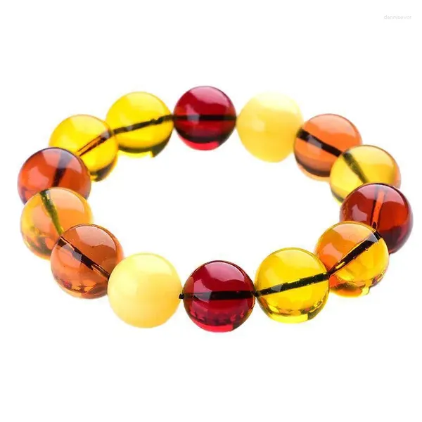 Strand Myanmar Amber Be Riotous con pulsera de color azul perla sangre dorada 108 cuentas para mujer Homme