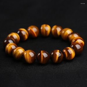 Hebra Natural 5A Grado Ojo de Tigre Pulseras de Piedra Brazalete Para Mujeres Hombres Pulsera de Moda Cuentas Redondas 8 10 12 14 16 MM Joyería Al Por Mayor