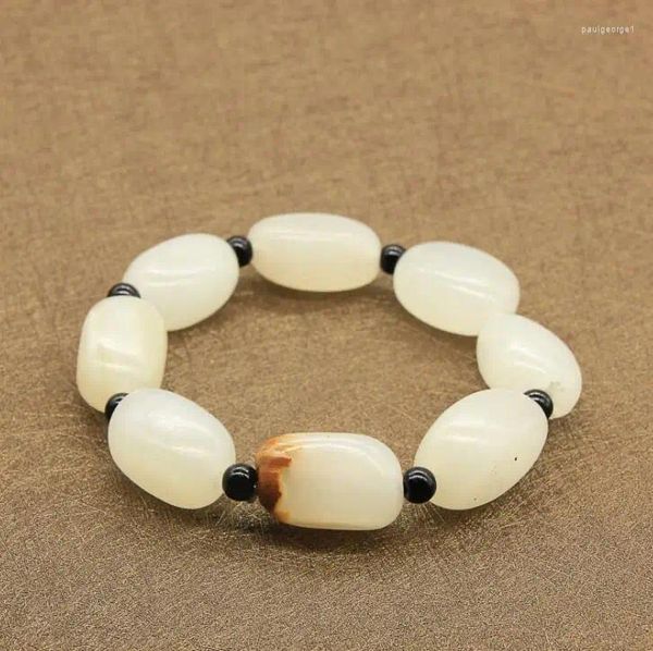 Bracelet en Jade naturel d'Afghanistan pour hommes et femmes, lot de bijoux à anneau unique, chaîne à main