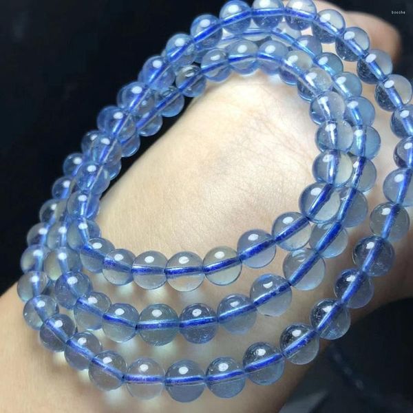 Bracelet à Triple cercle aigue-marine naturelle, 1 pièce, mode de guérison, cristal Reiki Fengshui, bijoux cadeau d'anniversaire