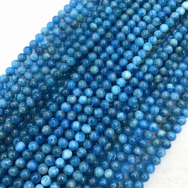 Strand Natural Blue Apatite Beeds de piedra de 6 mm Gemstone Diy Bead Loos