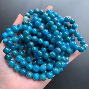 Strand Natural Blue Apatite Crystal Beads Bracelet Tumble Stone Festival Festival Présent Dropship 1pc