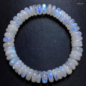 Strand Natural Blue Light Moonstone Clear Beads Bracelet 8mm Femmes Stretch Crystal Round