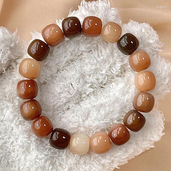 Pulsera de raíz de Bodhi Natural, cubo de tipo antiguo de Hainan, cuentas de Buda Chenzi, placa de dedo, juguete para jugar, joyería, regalo antifatiga para Yoga