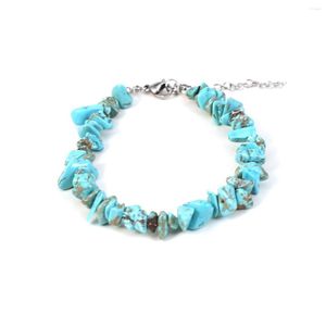 Bracelet de perles de gravier Boho naturel pour femmes et hommes, œil de tigre, Jade blanc, Lapis Lazuli, opale, bijoux en Agate, réglable de 16 à 5cm