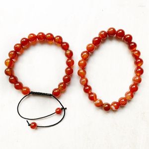 STRAND NATUURLIJKE CARNELIAN BRACELPEN STONE kralen mannen vriendschap kristallen armbanden, dwz geschenken vrienden voor altijd