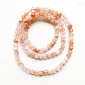 Strand Natural Cherry Blossom Onyx Crystal Bracelet 5-6mm Flower Bead Necklace Handmade