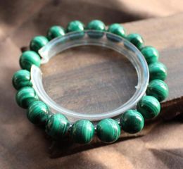 Bracelet de perles rondes en Malachite verte chrysocolle naturelle, brin de 12mm