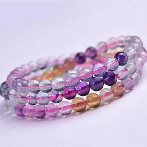 Strand Natural Color Fluorite Beads Bracelets Healing Stone Charm Jaspers