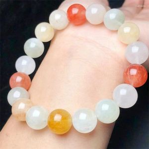 Pulsera de pelo de Color Natural para mujer, cuentas redondas de cristal, piedra curativa de Reiki, joyería femenina, regalo, 1 Uds., 10MM