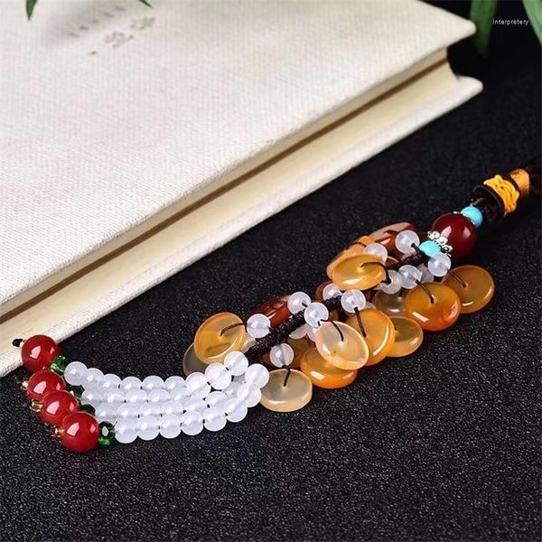 Strand Natural Crystal Agate Peace For Life Pendentif de voiture Ornement Ornements en pierre