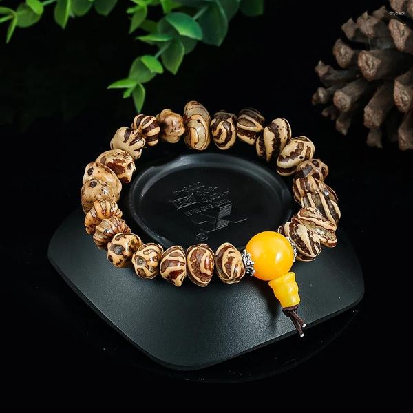 Strand Natural Dragon Bone Bodhi Bracelet de perles irrégulières pour hommes et femmes Tibétain Bouddhiste Prière Yoga Bracelet Méditation Bijoux