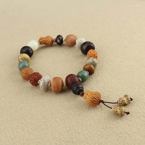 Bracelet Bodhi à dix-huit graines naturelles, multi-trésors, perles de bouddha en bois, prière à main, accessoires d'art et d'amusement