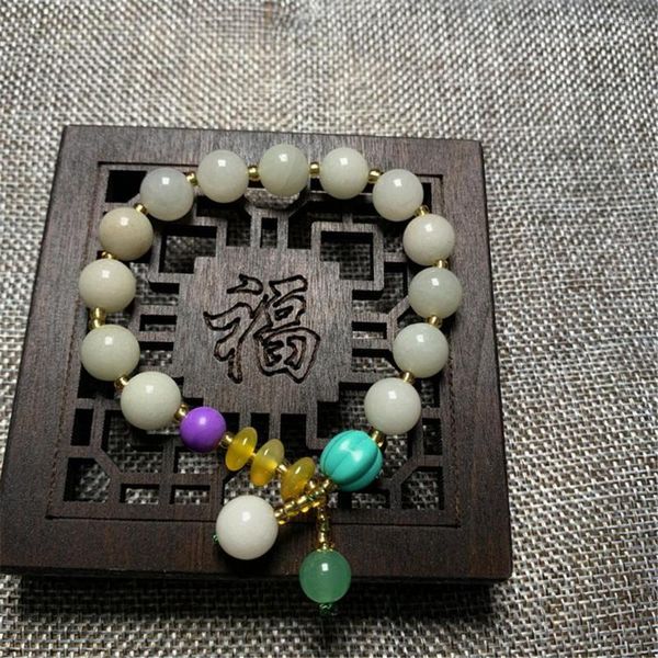 Brin Naturel Flottant Vert Perles De Rocaille Bracelet Bracelets Femmes Hommes Bouddha Charme Tibet Prière Lotus Mala Guérison Bijoux