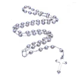 Strand Natural Freshwater Pearl Rosary ketting High-end Cross-sieraden
