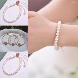 Strand Natural Freshwater Pearls Crystal armbanden voor vrouwen Girls Trendy Temperament Bracelet Vrouwelijke sieraden Hardgemaakt