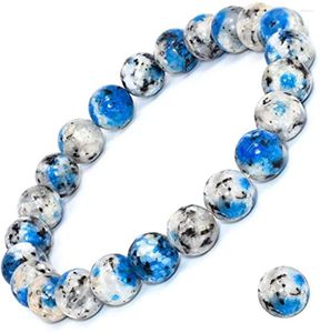 Strand Pierre Naturelle Azurite Bracelet Pierre Gemme Perles Rondes Cristaux De Guérison Quartz Chakra Bracelets Pour Femmes Hommes Cadeaux Unisexe