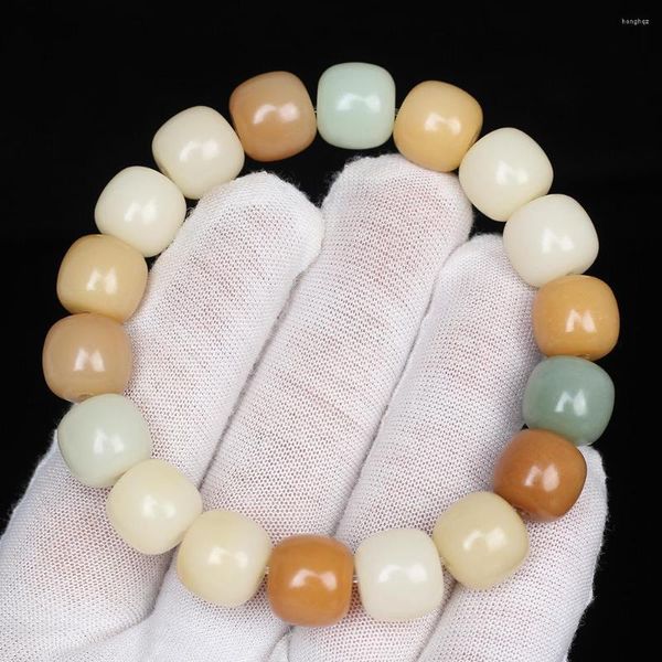 Strand Naturel Gradient Multi Treasure Couleur Blanc Jade Bodhi Bouddha Perle Bracelet Femelle Doigt Enveloppant Doux Wen Jouer Vieux Type Seau