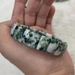 Brin naturel vert arbre mousse Agate pierre énergie Bracelet pour femmes hommes cadeaux mode bijoux fête cadeau de noël