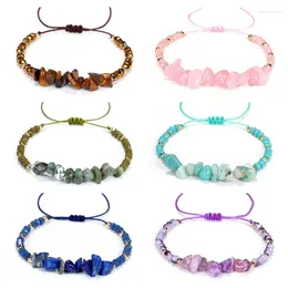 Brin de guérison naturel en quartz gemm copeaux de pierre perles bracelet face à fruits brillant pour femmes ajustives hommes bijoux chakra