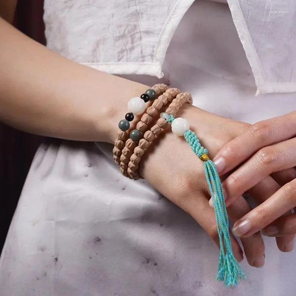 Strand Naturel Cent Graines Parfumées DIY Bracelet De Lotus Vert 7mm Bodhi Perles De Prière Amulette Décoration Yoga Bijoux Usine En Gros