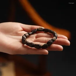 Bracelet en bois d'agar Tarakan naturel indonésien, neuf Points, perles en bois d'aigle immergées, ornement artisanal à cercle unique