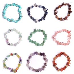 Strand Natural Irregular Peeds Beads Pulsera para mujeres Amethysts Quartzs Crystal Quartzs Jades Jewelry Bracelets