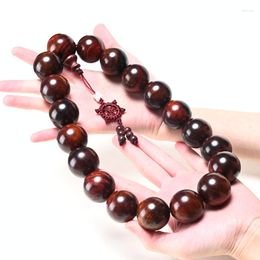 Bracelet de chapelet à main en palissandre du Laos naturel brin grand bouddha perles accessoires de suspension de voiture