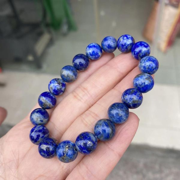 Bracelet en Lapis Lazuli naturel, perles rondes bleues, vente en gros, 1 pièce