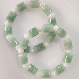 Bracelet en Jade naturel du Myanmar, brin pour femmes et hommes, perles de jadéite de 15mm, Bracelet en pierre