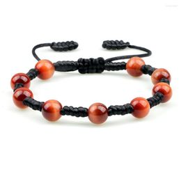 Strand Natural Orange Tiger Eye Stone kralen Bracelet 8mm Handgemaakte verstelbare armbandenbangles voor vrienden Vrouwen Men Yoga sieraden