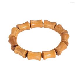 Strand Natuurlijke Perzik Houten Bamboe Armband Bedels Geometrie Cilinder Rozenkrans Gebed Kralen Bangle Meditatie Reiki Mascotte Sieraden Ambachten