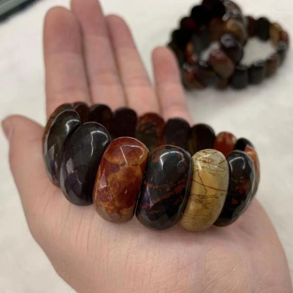 Joyería fina natural del brazalete de la pulsera de los granos de la piedra del jaspe de Picasso del filamento para el regalo de la mujer ¡Venta al por mayor!