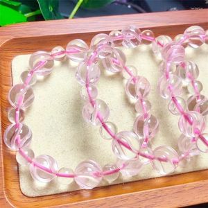 Bracelet de perles de Quartz Rose naturel, brin de pierres précieuses rondes de guérison en cristal pour femmes et hommes, bijoux fins, cadeau 12mm