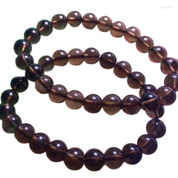 Strand Natural Smoky Quartzs Bracelet Hommes Femmes Énergie de guérison Cadeau Bijoux porte-bonheur