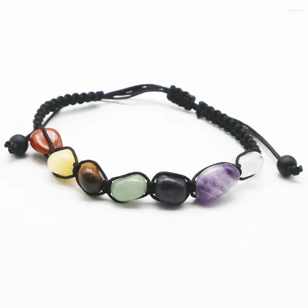 Strand Pierre Naturelle 7 Couleur Forme Irrégulière Moven Yoga Énergie Bracelet Unisexes Charme Festival De Mode Bijoux Cadeau En Gros 1 PCS