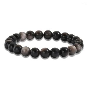 STRAND NATUURLIJKE STEEN 8/10/12 MM MARKEN Tiger Eye Bracelet Classic Men Women Obsidian Black Lava armbanden Paar Minimalistische yoga -sieraden