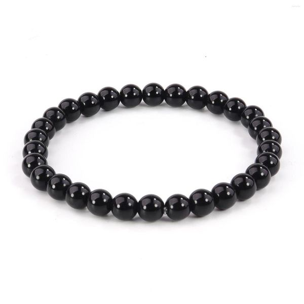 Strand Pierre Naturelle Bracelet Perlé Hommes Femmes Cordon Élastique Bracelets Classique Noir Blanc Mode Magnétique Santé Bijoux Cadeau En Gros