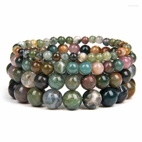 Strand Pierre Naturelle Perles Bracelet Inde Agates À La Main Ronde Charme Bracelets Yoga Énergie Bouddha Pour Hommes Femmes Bijoux Cadeaux