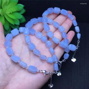 Bracelets d'agate en dentelle bleue, pierre naturelle, perles d'entourage, bijoux pour femmes et hommes, réglables à la mode