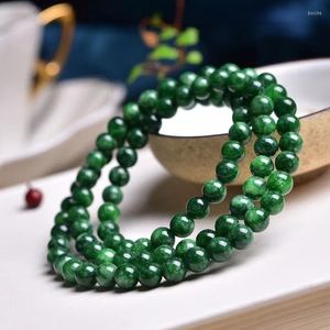 Strand Natural Stone Emerald Jade Chain Men and Women Paren Cold Birmese droge groene armband Quartz