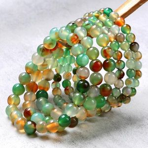 Strand Natural Stone Peacock Agate Sardonyx 6 mm 8 mm Perles rondes Bracelet élastique