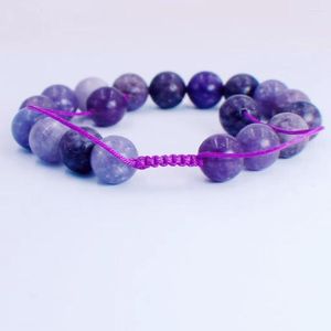 Strand piedra natural púrpura lepidolita cuenta pérdida de peso pulsera hecha a mano cuerda ajustable adelgazamiento energía joyería nupcial regalo