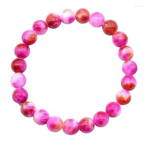 Brin pierre naturelle Rose rouge persan Jades calcédoine Simple Bracelet bijoux perles amoureux femme cadeau élastique cordon Pulserase