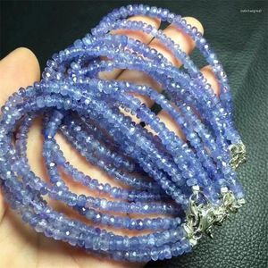 Bracelet en Tanzanite naturelle, 1 pièce, cordon élastique extensible, bijoux de guérison, perles pour amoureux, cadeau de vacances pour femmes