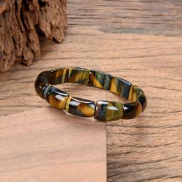 Strand Natural Tiger Eye Pierre Perles Bracelet Minimaliste Yoga Méditation Pour Femmes Hommes À La Mode Charme À La Main Bijoux Cadeaux