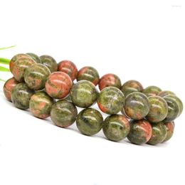 Strand Natural Unakite Crystal Stone Round Round Bead Bracelets Chain de poignet Chakra Heury Energy Stretch Charm pour femmes Bijoux des hommes