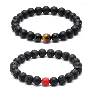 Strand naturel roche volcanique lave pierre blanche bijoux Couple amitié Bracelet multi-style charme délicat Bracelet pour femme homme