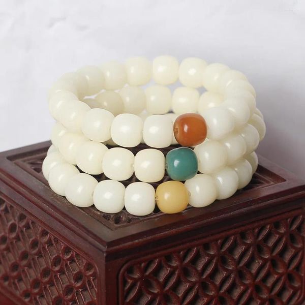 Bracelet Bodhi en Jade blanc naturel pour hommes, emballage de doigt, perles de bouddha, Style ethnique, bijoux de charme tendance, cadeau commémoratif