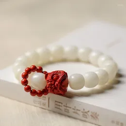 Bracelet d'éveil en Jade blanc naturel Bodhi Lion, jeu culturel, emballage des doigts, anneau de course doux, bijoux en perles de bouddha